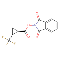 Chemical structure of 1,3-dioxo-2,3-dihydro-1H-isoindol-2-yl (1R,2R)-2-(trifluoromethyl)cyclopropane-1-carboxylate - CSSB00135415327