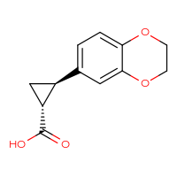 Chemical structure of (1R,2R)-2-(2,3-dihydro-1,4-benzodioxin-6-yl)cyclopropane-1-carboxylic acid - CSSB00102776715