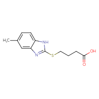 Chemical structure of 4-[(5-methyl-1H-1,3-benzodiazol-2-yl)sulfanyl]butanoic acid - CSSB00005595443