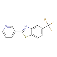 Chemical structure of 2-(pyridin-3-yl)-5-(trifluoromethyl)-1,3-benzothiazole - CSSB00102593850