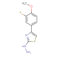 Chemical structure of 4-(3-fluoro-4-methoxyphenyl)-2-hydrazinyl-1,3-thiazole - CSSB00005559964