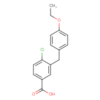 Chemical structure of 4-chloro-3-[(4-ethoxyphenyl)methyl]benzoic acid - CSSB21322982655