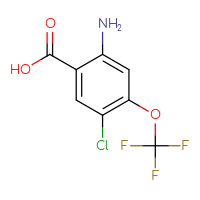 Chemical structure of 2-amino-5-chloro-4-(trifluoromethoxy)benzoic acid - CSSB00043893934