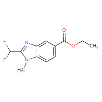 Chemical structure of ethyl 2-(difluoromethyl)-1-methyl-1H-1,3-benzodiazole-5-carboxylate - CSSB00133493741