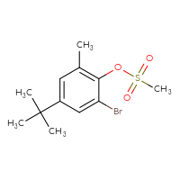 Chemical structure of 2-bromo-4-tert-butyl-6-methylphenyl methanesulfonate - CSSB21432519682