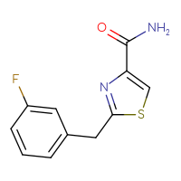 Chemical structure of 2-[(3-fluorophenyl)methyl]-1,3-thiazole-4-carboxamide - CSSB00083997037