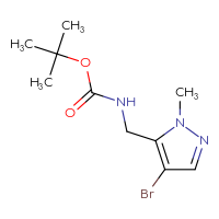 Chemical structure of tert-butyl N-[(4-bromo-1-methyl-1H-pyrazol-5-yl)methyl]carbamate - CSSB00019396976