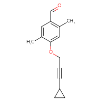 Chemical structure of 4-[(3-cyclopropylprop-2-yn-1-yl)oxy]-2,5-dimethylbenzaldehyde - CSSB20605984270