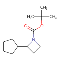 Chemical structure of tert-butyl 2-cyclopentylazetidine-1-carboxylate - CSSB00117410165