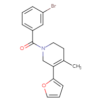 Chemical structure of 1-(3-bromobenzoyl)-5-(furan-2-yl)-4-methyl-1,2,3,6-tetrahydropyridine - CSSB02074079416