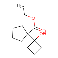 Chemical structure of ethyl 1-(1-hydroxycyclobutyl)cyclopentane-1-carboxylate - CSSB00102876347