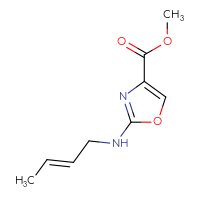 Chemical structure of methyl 2-{[(2E)-but-2-en-1-yl]amino}-1,3-oxazole-4-carboxylate - CSSB06748246274