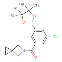Chemical structure of 5-[3-chloro-5-(4,4,5,5-tetramethyl-1,3,2-dioxaborolan-2-yl)benzoyl]-5-azaspiro[2.3]hexane - CSSB02526886221