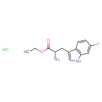 Chemical structure of ethyl (2S)-2-amino-3-(6-fluoro-1H-indol-3-yl)propanoate hydrochloride - CSSB20963519373