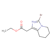 Chemical structure of ethyl 2-{3-bromo-5H,6H,7H,8H-imidazo[1,5-a]pyridin-1-yl}acetate - CSSB06359898406