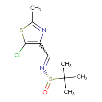 Chemical structure of (S)-N-[(5-chloro-2-methyl-1,3-thiazol-4-yl)methylidene]-2-methylpropane-2-sulfinamide - CSSB20866718721