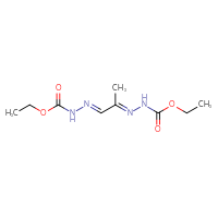 Chemical structure of N'-[(1E,2E)-1-{N'-[N-(ethoxycarbonyl)amino]imino}propan-2-ylidene]ethoxycarbohydrazide - CSSB21332056197