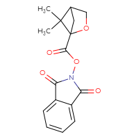 Chemical structure of 1,3-dioxo-2,3-dihydro-1H-isoindol-2-yl 5,5-dimethyl-2-oxabicyclo[2.1.1]hexane-1-carboxylate - CSSB02517389629
