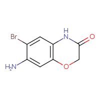 Chemical structure of 7-amino-6-bromo-3,4-dihydro-2H-1,4-benzoxazin-3-one - CSSB00000685726