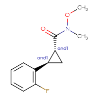 Chemical structure of rac-(1R,2R)-2-(2-fluorophenyl)-N-methoxy-N-methylcyclopropane-1-carboxamide - CSSB21291564131