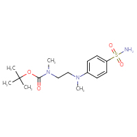 Chemical structure of tert-butyl N-methyl-N-{2-[methyl(4-sulfamoylphenyl)amino]ethyl}carbamate - CSSB00224270440