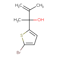 Chemical structure of 2-(5-bromothiophen-2-yl)-3-methylbut-3-en-2-ol - CSSB00112077160
