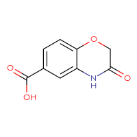 Chemical structure of 3-oxo-3,4-dihydro-2H-1,4-benzoxazine-6-carboxylic acid - CSSB00000187493