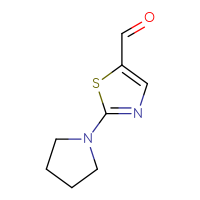 Chemical structure of 2-(pyrrolidin-1-yl)-1,3-thiazole-5-carbaldehyde - CSSB00011361564