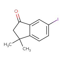 Chemical structure of 6-iodo-3,3-dimethyl-2,3-dihydro-1H-inden-1-one - CSSB00010076209
