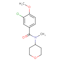 Chemical structure of 3-chloro-4-methoxy-N-methyl-N-(oxan-4-yl)benzamide - CSSB01640654671