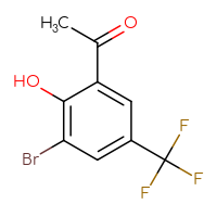 Chemical structure of 1-[3-bromo-2-hydroxy-5-(trifluoromethyl)phenyl]ethan-1-one - CSSB00021484518