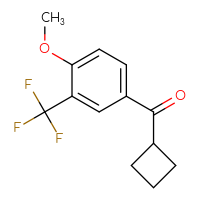Chemical structure of cyclobutyl[4-methoxy-3-(trifluoromethyl)phenyl]methanone - CSSB00137446900