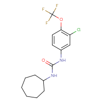 Chemical structure of 3-[3-chloro-4-(trifluoromethoxy)phenyl]-1-cycloheptylurea - CSSB21432448520