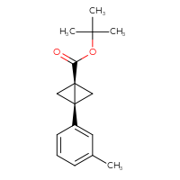Chemical structure of tert-butyl (1R,3R)-3-(3-methylphenyl)bicyclo[1.1.0]butane-1-carboxylate - CSSB15013109273