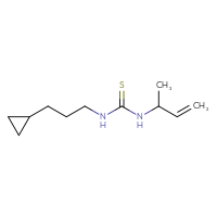 Chemical structure of 3-(but-3-en-2-yl)-1-(3-cyclopropylpropyl)thiourea - CSSB01132586233