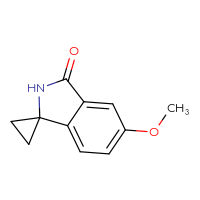 Chemical structure of 5'-methoxy-2',3'-dihydrospiro[cyclopropane-1,1'-isoindol]-3'-one - CSSB00010510397