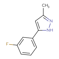 Chemical structure of 5-(3-fluorophenyl)-3-methyl-1H-pyrazole - CSSB00053333903