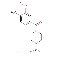 Chemical structure of 4-(3-methoxy-4-methylbenzoyl)piperazine-1-carboxamide - CSSB00088174128