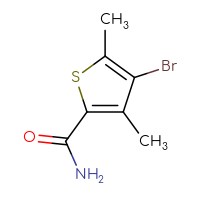 Chemical structure of 4-bromo-3,5-dimethylthiophene-2-carboxamide - CSSB02495400538