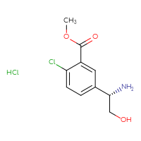Chemical structure of methyl 5-[(1S)-1-amino-2-hydroxyethyl]-2-chlorobenzoate hydrochloride - CSSB00025715460
