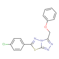 Chemical structure of 6-(4-chlorophenyl)-3-(phenoxymethyl)-[1,2,4]triazolo[3,4-b][1,3,4]thiadiazole - CSSB00121604483