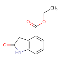 Chemical structure of ethyl 2-oxo-2,3-dihydro-1H-indole-4-carboxylate - CSSB00010125525