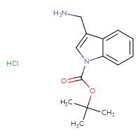 Chemical structure of tert-butyl 3-(aminomethyl)-1H-indole-1-carboxylate hydrochloride - CSSB00015185368