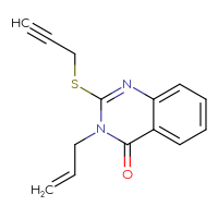 Chemical structure of 3-(prop-2-en-1-yl)-2-(prop-2-yn-1-ylsulfanyl)-3,4-dihydroquinazolin-4-one - CSSB00047504086