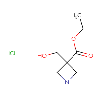 Chemical structure of ethyl 3-(hydroxymethyl)azetidine-3-carboxylate hydrochloride - CSSB21043403502