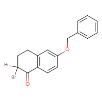 Chemical structure of 6-(benzyloxy)-2,2-dibromo-1,2,3,4-tetrahydronaphthalen-1-one - CSSB14880533973