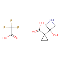 Chemical structure of 1-(3-hydroxyazetidin-3-yl)cyclopropane-1-carboxylic acid; trifluoroacetic acid - CSSB21043417556