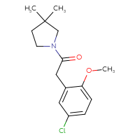Chemical structure of 2-(5-chloro-2-methoxyphenyl)-1-(3,3-dimethylpyrrolidin-1-yl)ethan-1-one - CSSB02017649989