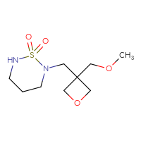 Chemical structure of 2-{[3-(methoxymethyl)oxetan-3-yl]methyl}-1λ⁶,2,6-thiadiazinane-1,1-dione - CSMB02148094486