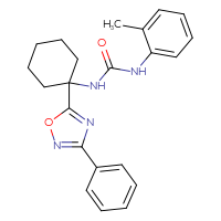 Chemical structure of 3-(2-methylphenyl)-1-[1-(3-phenyl-1,2,4-oxadiazol-5-yl)cyclohexyl]urea - CSSB00025687966